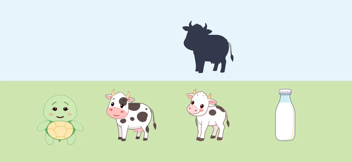 Whose Shadow? Whose Home?: find the cow that matches the shadow